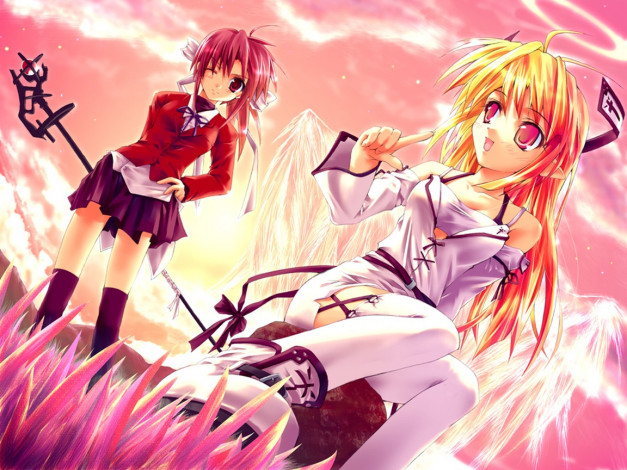 Обои картинки фото аниме, angels, demons