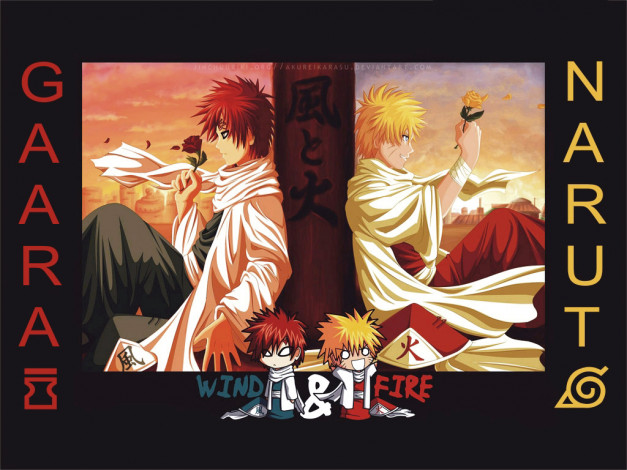 Обои картинки фото hokage, and, kazekage, аниме, naruto