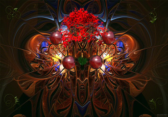 Картинка colors of autumn 3д графика fractal фракталы осенние краски