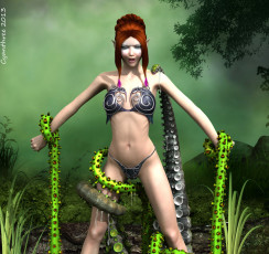 Картинка 3д+графика эльфы+ elves эльфийка взгляд рыжая