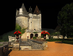 Картинка шато+миланд++франция города замки+франции миланд шато огни ночь замок