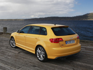 обоя автомобили, audi, sportback, s3, желтый, 8pa, au-spec