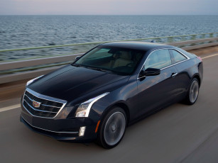 Картинка автомобили cadillac темный coupe ats 2015г