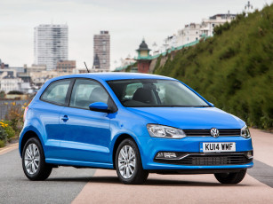 Картинка автомобили volkswagen синий 2014г typ 6r uk-spec 3-door polo
