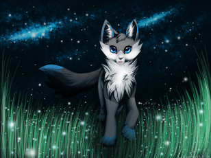 Картинка рисованные животные +волки волк