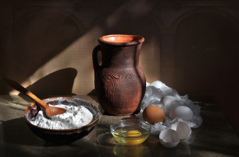 Картинка еда разное яйца кувшин мука