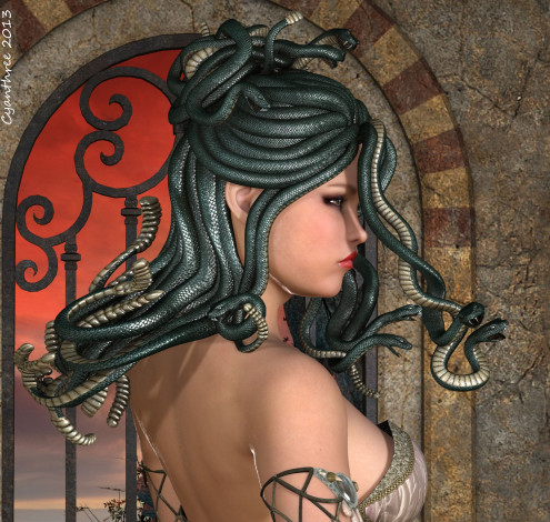 Обои картинки фото 3д графика, существа , creatures, горгона