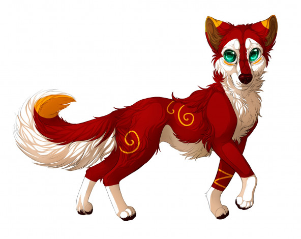 Обои картинки фото рисованные, животные,  сказочные,  мифические, фон, собака