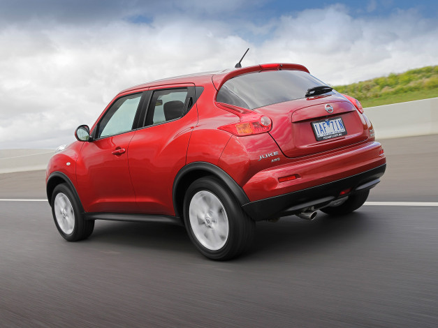 Обои картинки фото автомобили, nissan, datsun, 2013г, yf15, au-spec, juke, красный