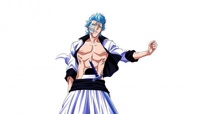 Обои картинки фото аниме, bleach, парень, гримджоу, блич, арранкар, эспада, шестой