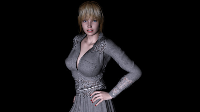 Обои картинки фото monika, 3д графика, люди , people, девушка, взгляд, фон