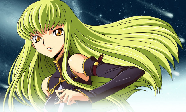 Обои картинки фото аниме, code geass, пицо, зелёные, волосы, девушка, код, гиасс