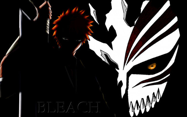 Обои картинки фото аниме, bleach, маска, блич, ичиго, куросаки
