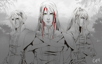 Картинка фэнтези эльфы парни арт трио laufey