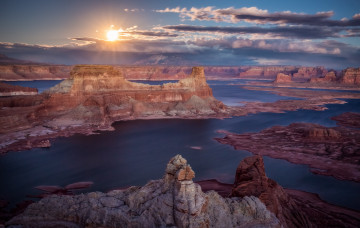 Картинка природа восходы закаты лес река