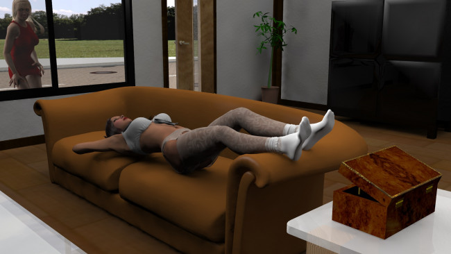 Обои картинки фото 3д графика, люди , people, фон, взгляд, девушка, интерьер