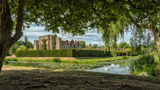 Обои картинки фото hever castle, города, замки англии, замок, парк