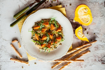 Картинка еда вторые+блюда тыква палочки зелень второе блюдо