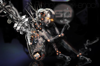 Картинка фэнтези роботы +киборги +механизмы взгляд фон девушка