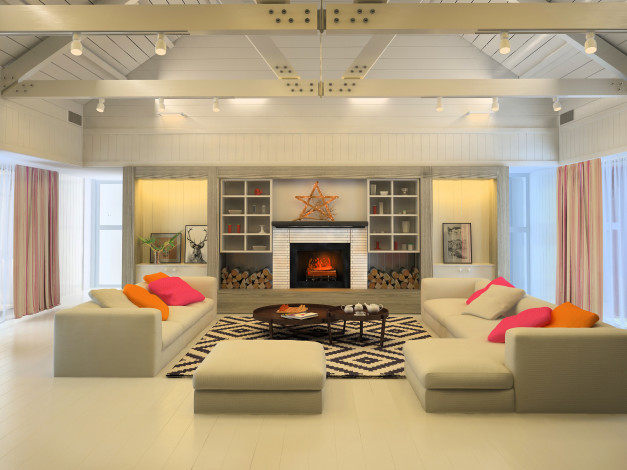 Обои картинки фото интерьер, гостиная, style, design, living, room, орхидея, цветы, orchid, flowers, painting, furniture, картина, стиль, дизайн, мебель