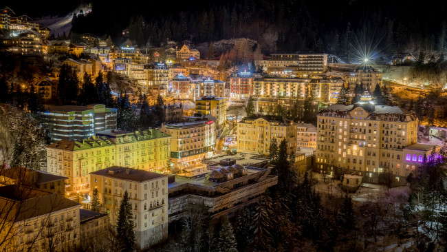 Обои картинки фото bad gastein,  austria, города, - огни ночного города, простор