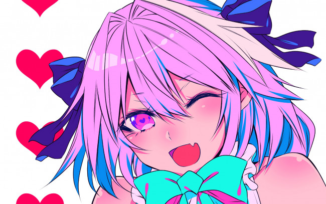 Обои картинки фото аниме, fate, stay night, девушка, взгляд, фон