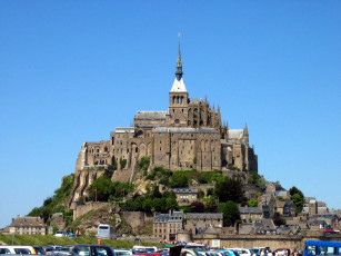 Картинка города крепость+мон-сен-мишель+ франция крепость