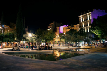 Картинка города марсель+ франция вечер огни