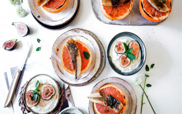 Картинка еда фрукты +ягоды инжир апельсин банан