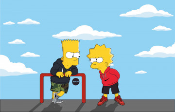 обоя мультфильмы, the simpsons, мультсериал, найк, bart, adidas, арт, lisa, персонаж, мультфильм, nike, шоу, simpson, лиза, барт, simpsons, симпсоны, рисунок, адидас, the