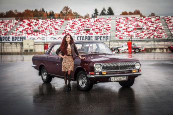 Картинка газ-+24+волга автомобили -авто+с+девушками автомобиль волга газ- 24 классика девушка