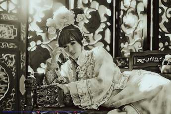 Картинка календари компьютерный+дизайн 2019 calendar женщина взгляд девушка модель поза цветы азиатка