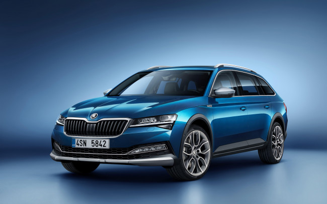Обои картинки фото 2019 skoda superb scout, автомобили, skoda, шкода, чешские, 2019, superb, scout, синий, студия, 4k