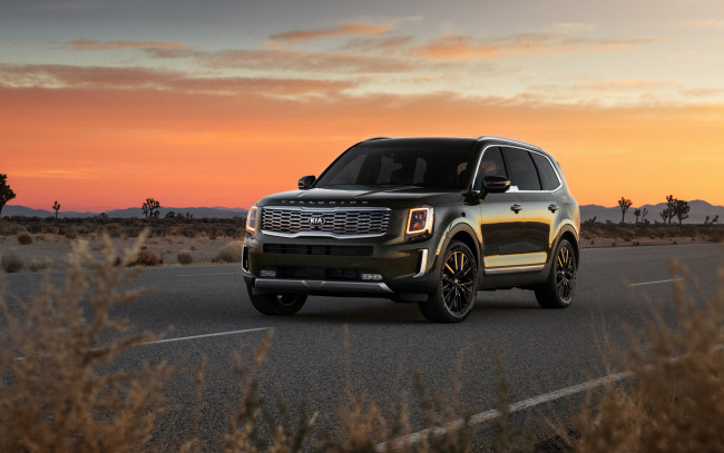 Обои картинки фото 2020 kia telluride, автомобили, kia, корейские, теллурид, серый, новый, вид, спереди, роскошный, внедорожник, внешность, 2020, telluride