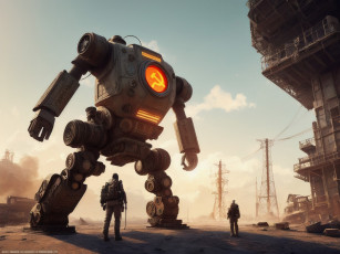 Картинка фэнтези роботы +киборги +механизмы нейросети графика нейроарт ai art нейронные сети рисунки нейро искусство