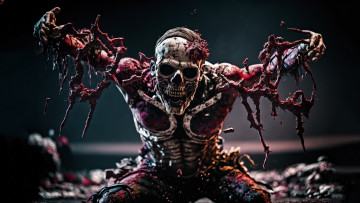 Картинка 3д+графика ужас+ horror нейросети графика нейроарт ai art нейронные сети рисунки нейро искусство