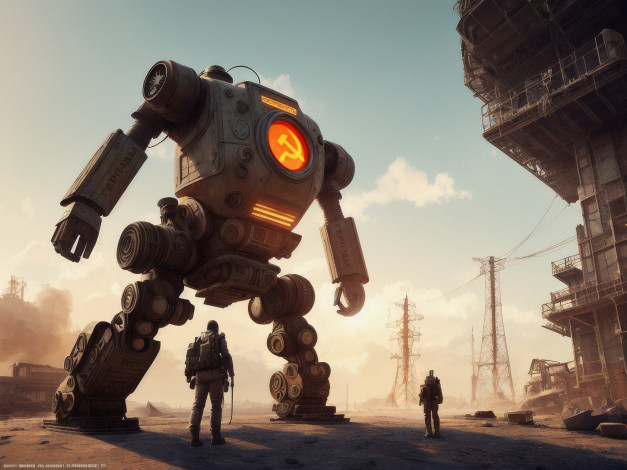 Обои картинки фото фэнтези, роботы,  киборги,  механизмы, нейросети, графика, нейроарт, ai, art, нейронные, сети, рисунки, нейро, искусство