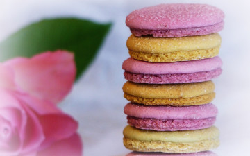 Картинка еда макаруны лакомство печенье ассорти