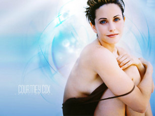 обоя Courteney Cox, девушки, courtney, стрижка, платье, плечи, улыбка