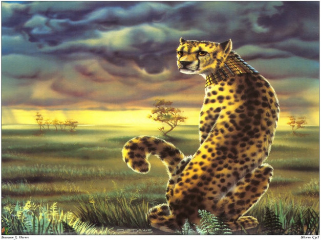 Обои картинки фото рисованные, животные, гепарды