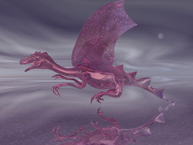 Обои картинки фото 3д, графика, fantasy, фантазия, дракон, сиреневый
