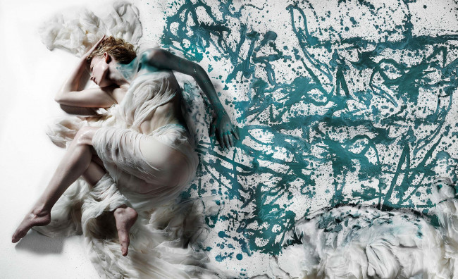 Обои картинки фото -Unsort Креатив, девушки, unsort, креатив, ню, поза, краска