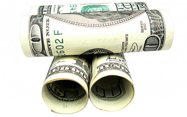 Обои картинки фото разное, золото, купюры, монеты, свернутые, доллары