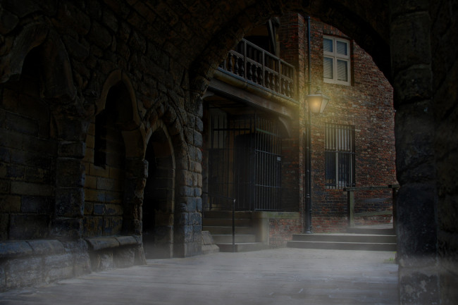 Обои картинки фото 3д, графика, architecture, архитектура, освещения, улица, ночь