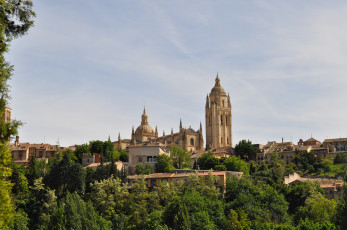 Картинка segovia spain города католические соборы костелы аббатства сеговия cathedral испания собор