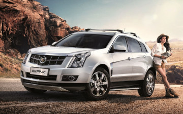 Картинка автомобили авто девушками cadillac srx