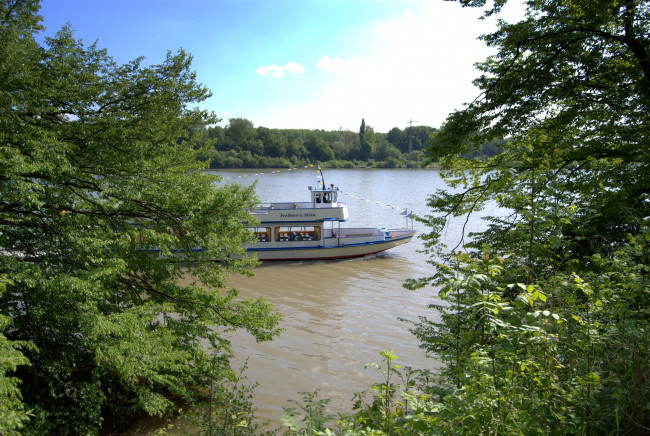 Обои картинки фото германия, хердекке, корабли, теплоходы, река, теплоход