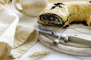 Картинка еда пирожные кексы печенье мак штрудель колосок