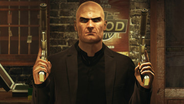 Картинка видео игры hitman absolution мужчина пистолеты агент 47