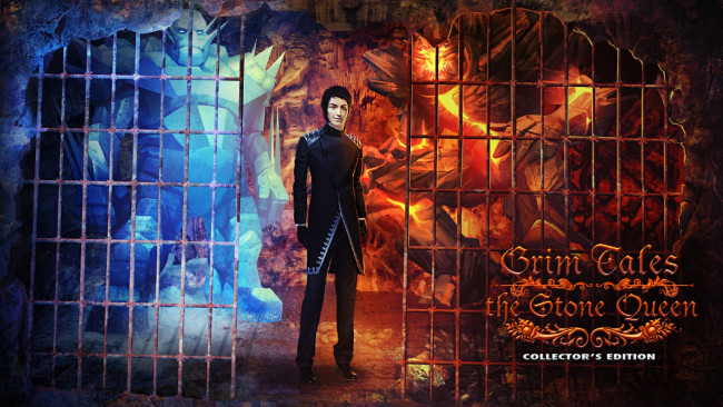Обои картинки фото grim, tales, the, stone, queen, видео, игры, collector`s, edition, голем, парень, решетка